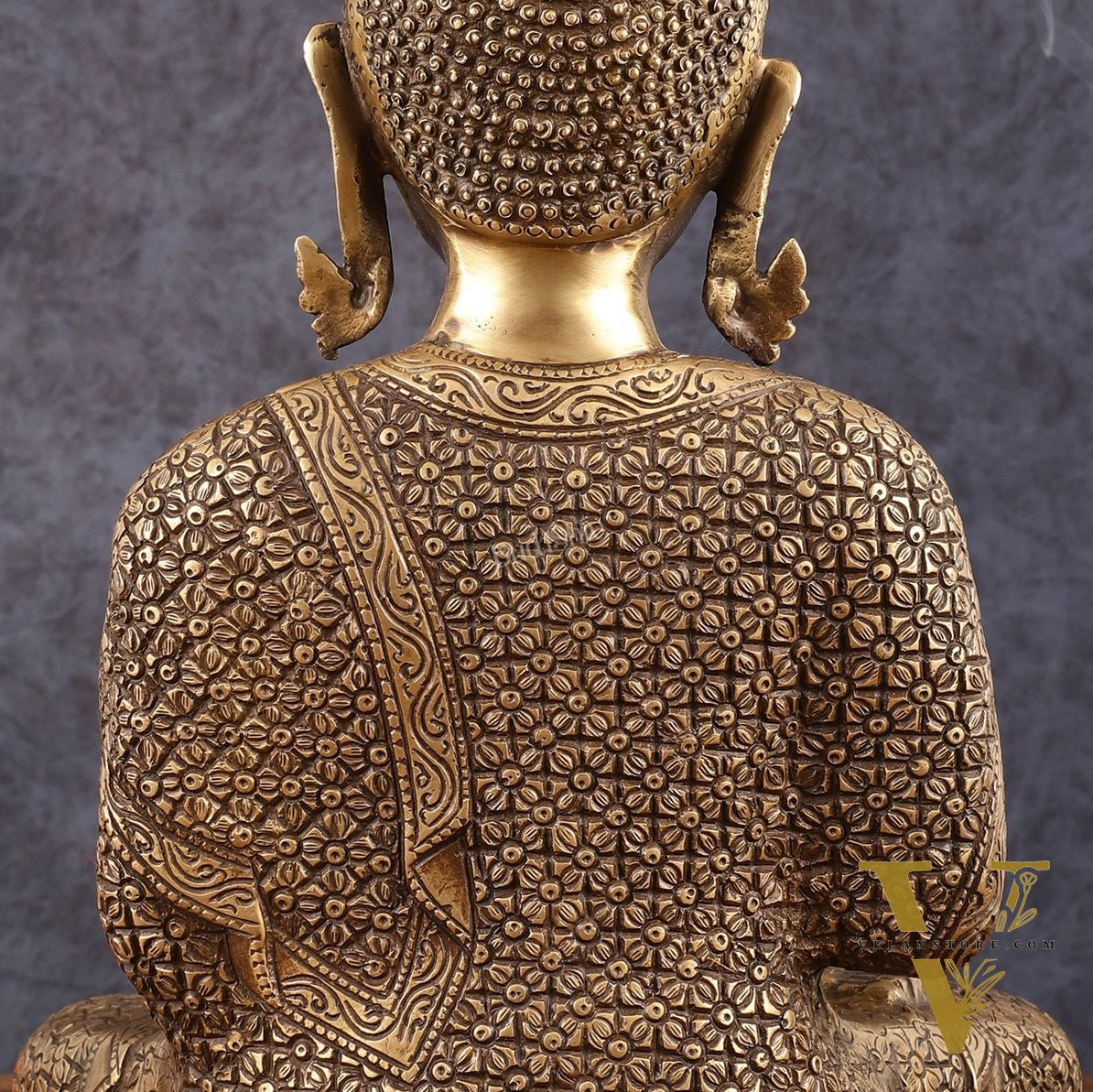 Brass Buddha Idol - 15" burnt brass finish