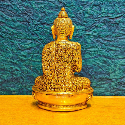 Brass Buddha Idol - 8" Abhaya Mudra Blessing Hand Statue