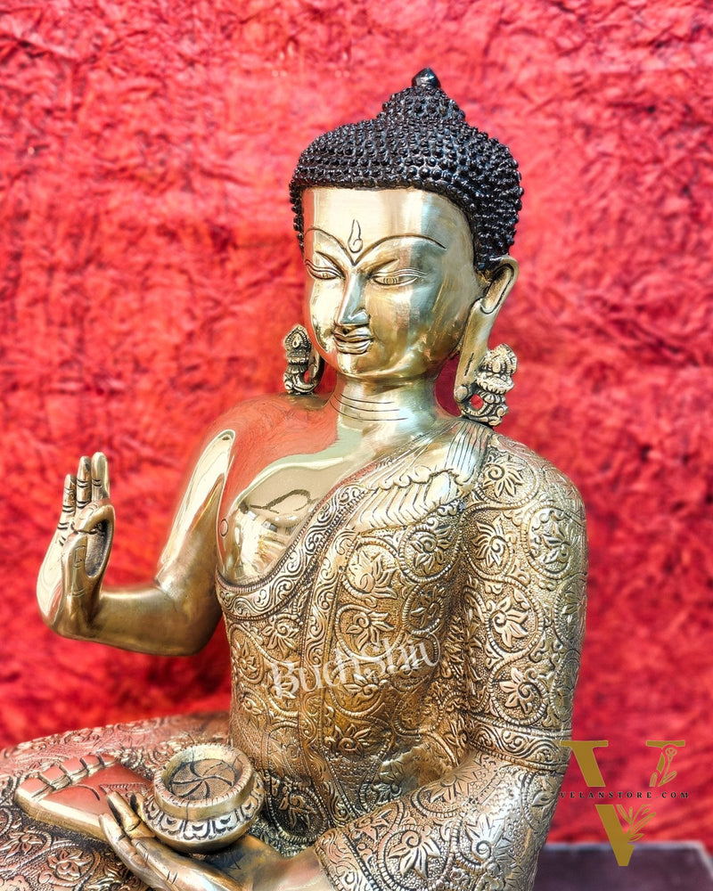 Brass Buddha Idol | Abhaya Mudra | 22 inch