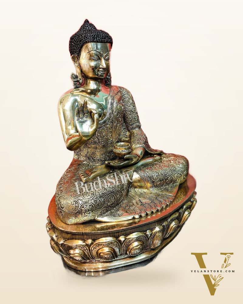 Brass Buddha Idol | Abhaya Mudra | 22 inch