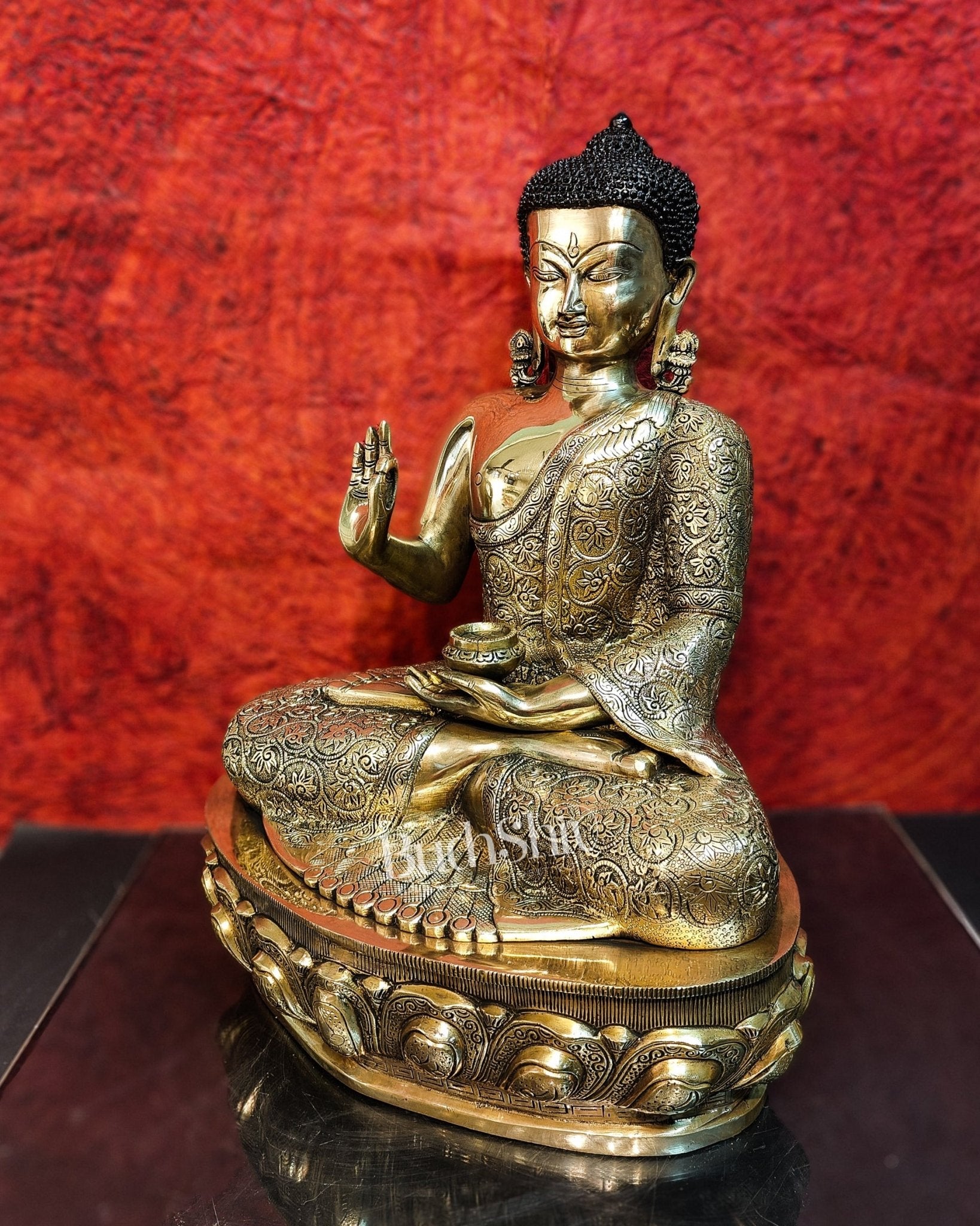 Brass Buddha Idol | Abhaya Mudra | 22 inch