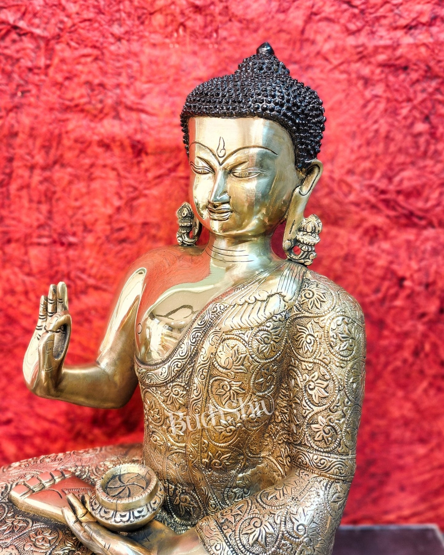 Brass Buddha Idol | Abhaya Mudra | 22 inch