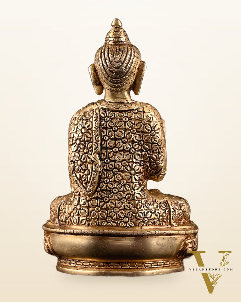 Brass Buddha Idol in Abhaya Mudra – 8"