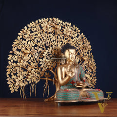 Brass Buddha Idol & Kalpavriksha Tree combo