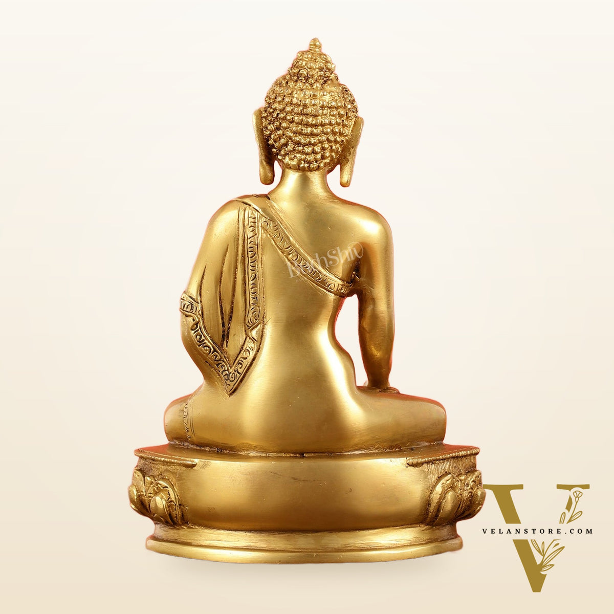 Brass Buddha Shakyamuni Idol - 9 Inch