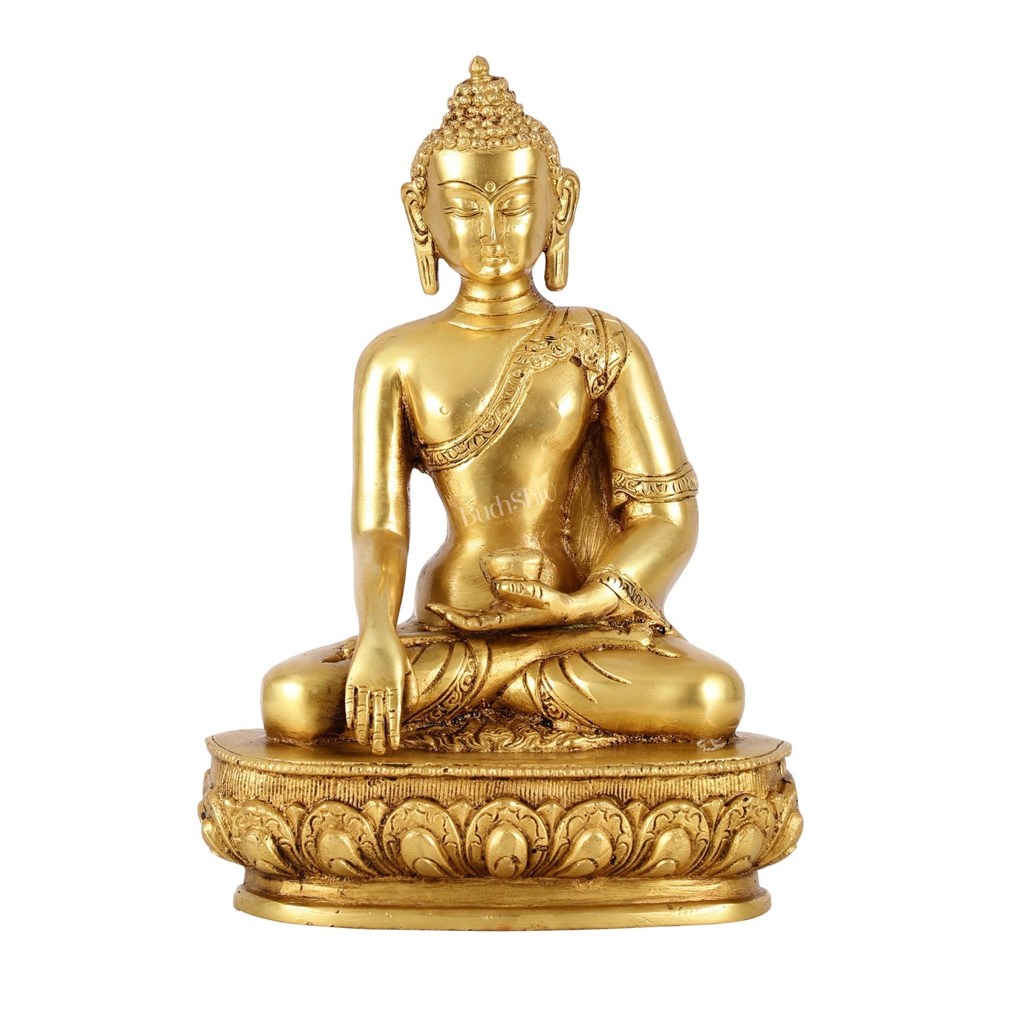 Brass Buddha Shakyamuni Idol - 9 Inch