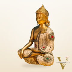 Brass Buddha Statue 12"