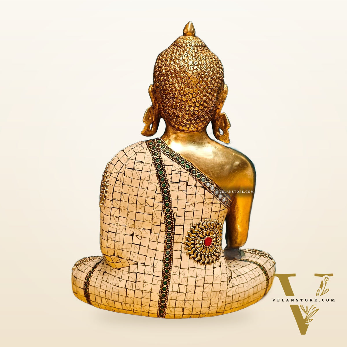 Brass Buddha Statue 12"