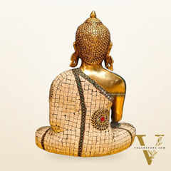 Brass Buddha Statue 12"