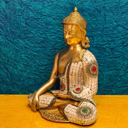 Brass Buddha Statue 12"