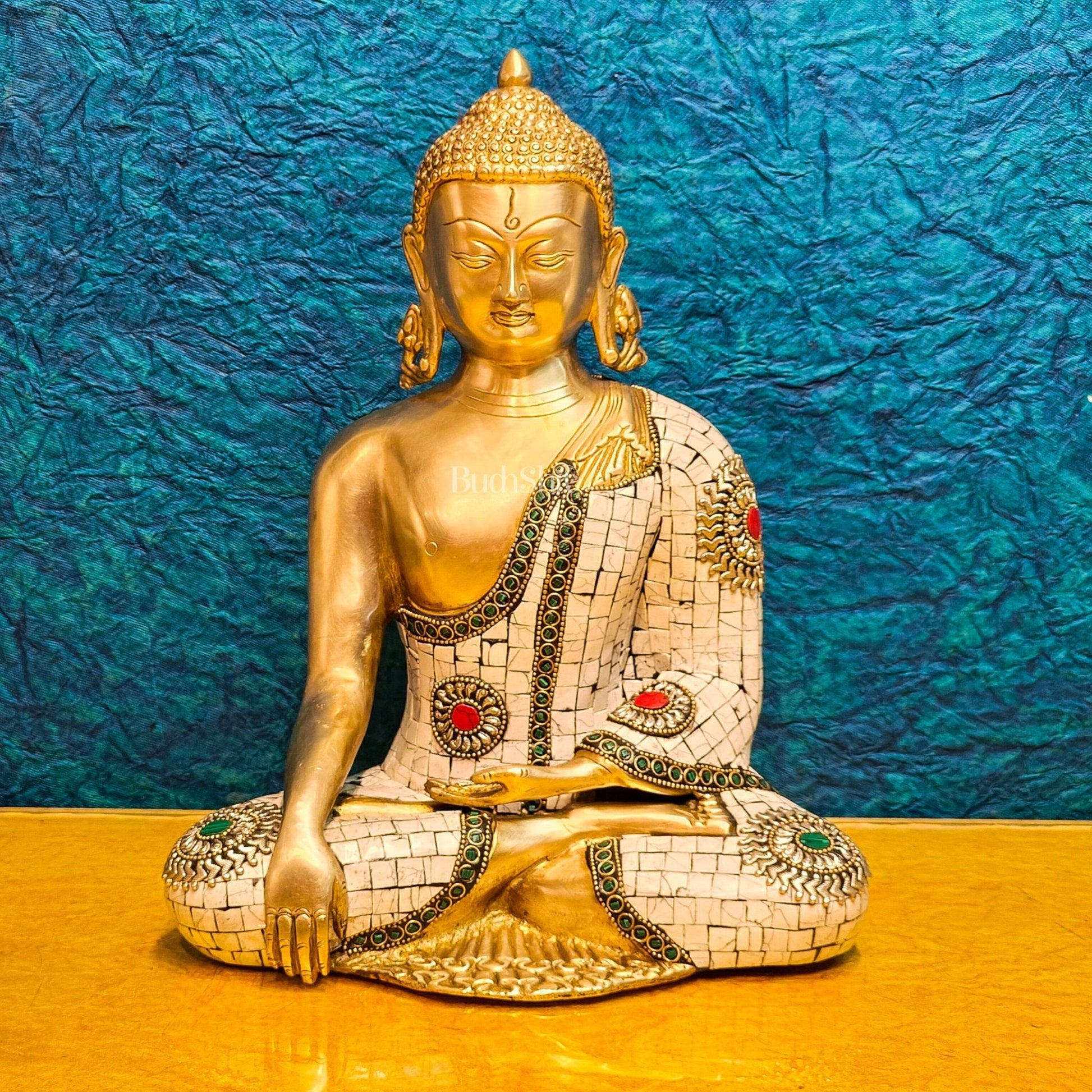 Brass Buddha Statue 12"