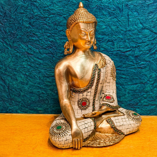 Brass Buddha Statue 12"