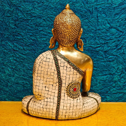 Brass Buddha Statue 12"