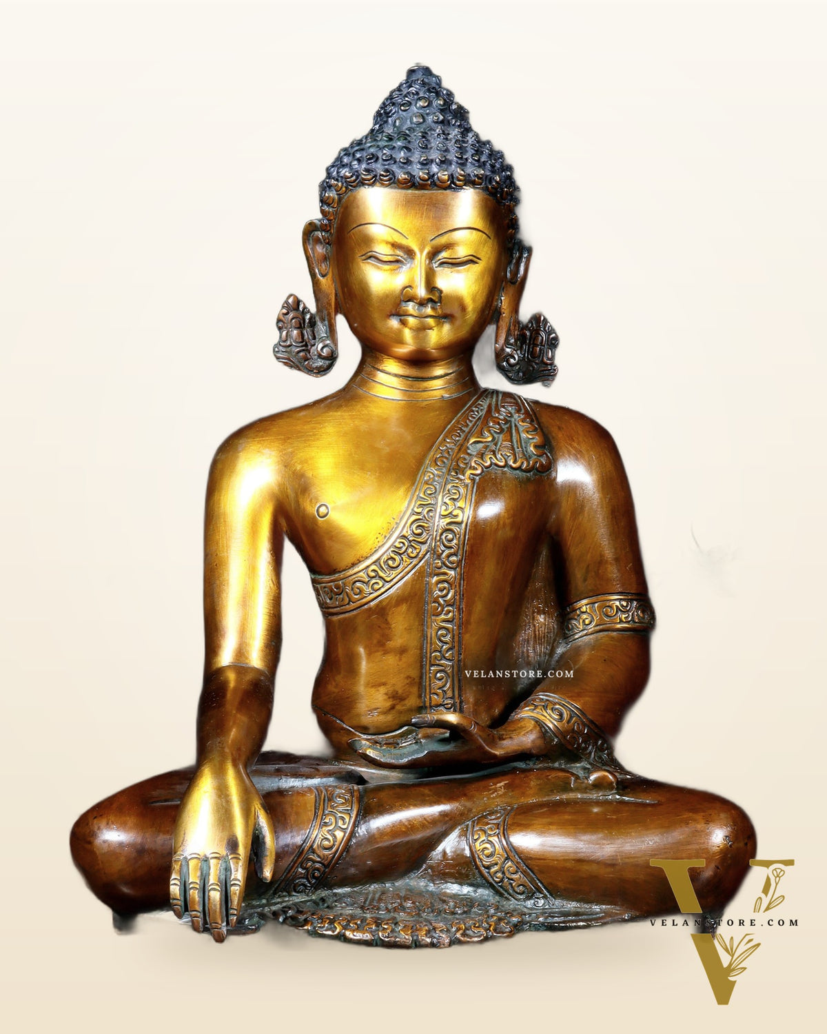 Brass Buddha Statue | 14 inch