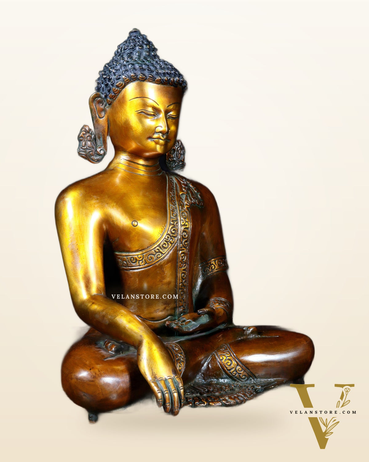 Brass Buddha Statue | 14 inch