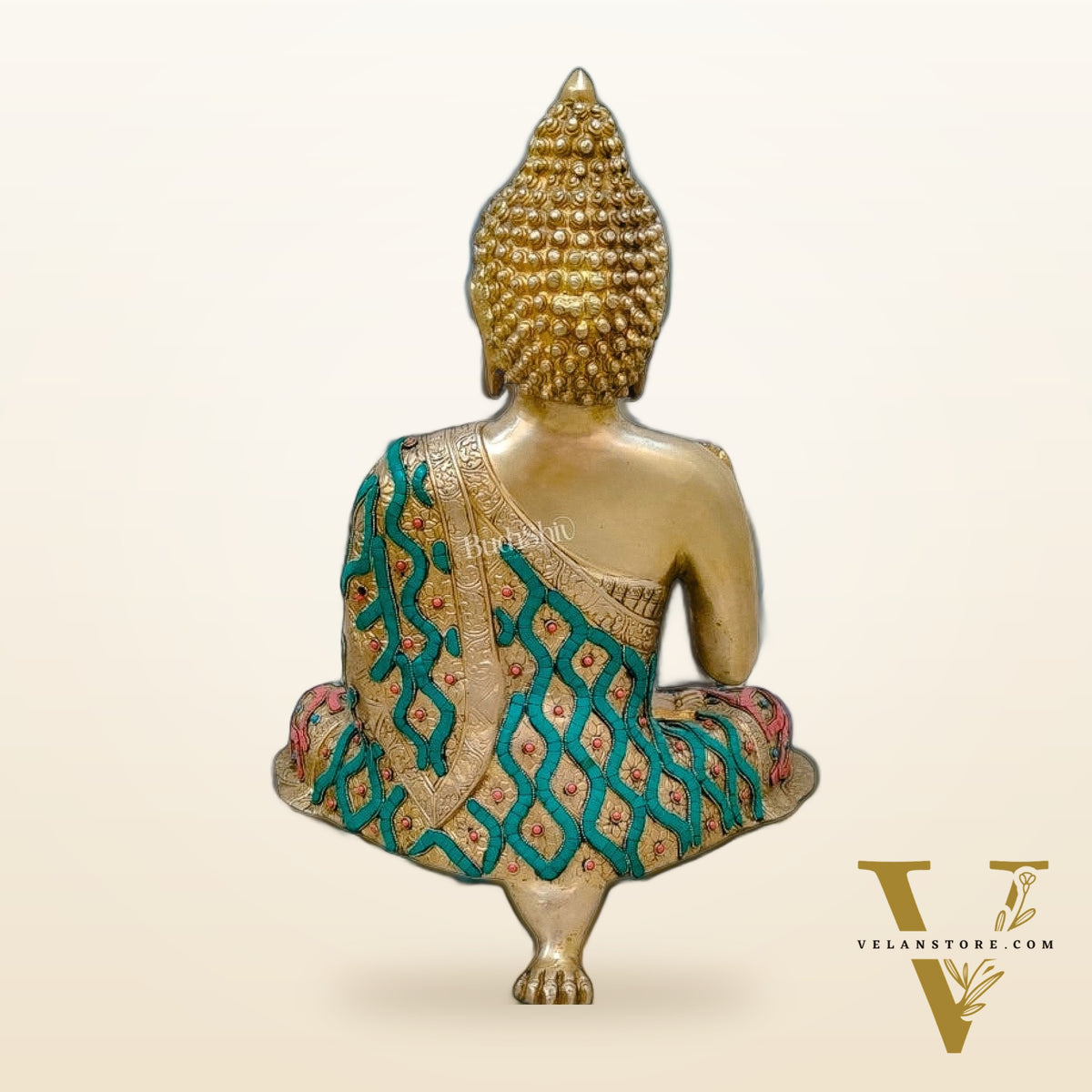 Brass Buddha Statue in Blessing Abhaya Mudra 18 inch