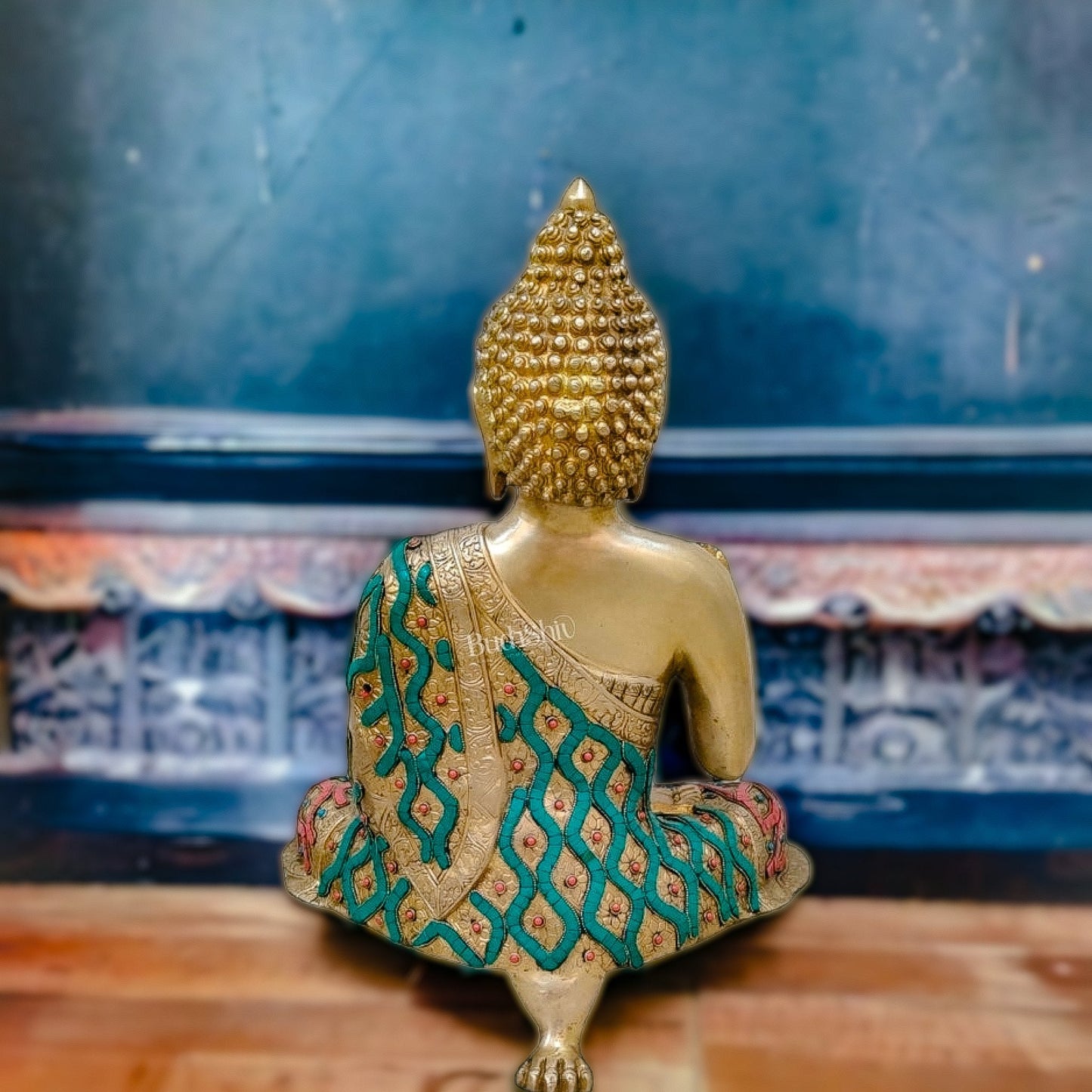 Brass Buddha Statue in Blessing Abhaya Mudra 18 inch