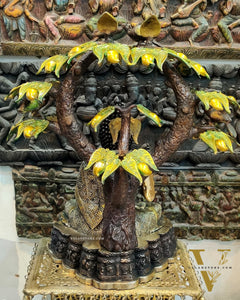 Brass Buddha Under Mango Tree 30 inch