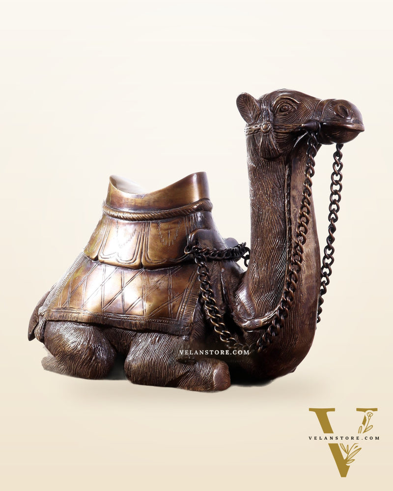 Brass Camel Statue Pair – Standing and Seated (Vastu Approved) 17"