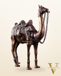 Brass Camel Statue Pair – Standing and Seated (Vastu Approved) 17"