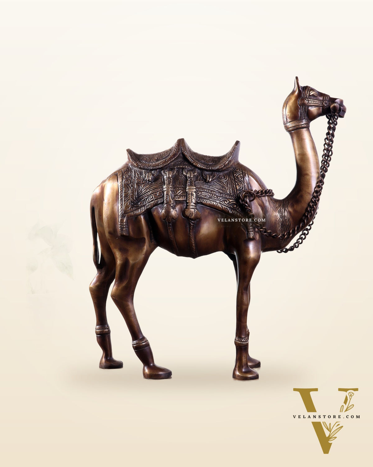 Brass Camel Statue Pair – Standing and Seated (Vastu Approved) 17"