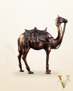 Brass Camel Statue Pair – Standing and Seated (Vastu Approved) 17"