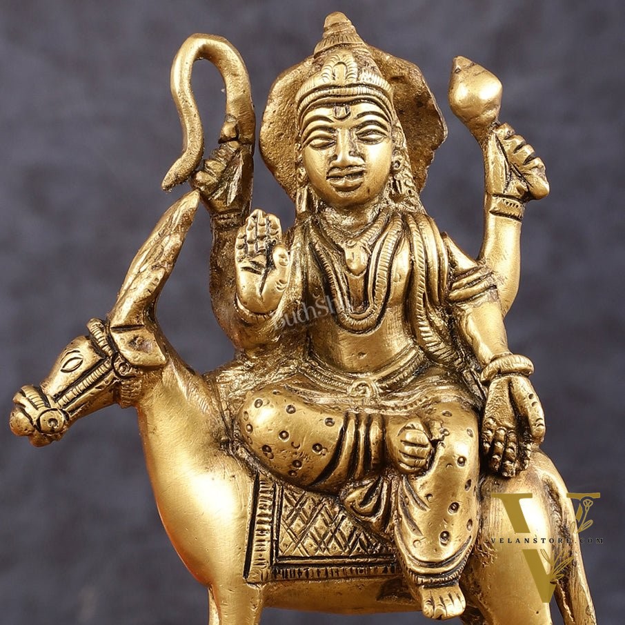 Brass Chandra Dev Graha Soma Dev Idol for Pooja & Vastu - 6.5 Inch Height