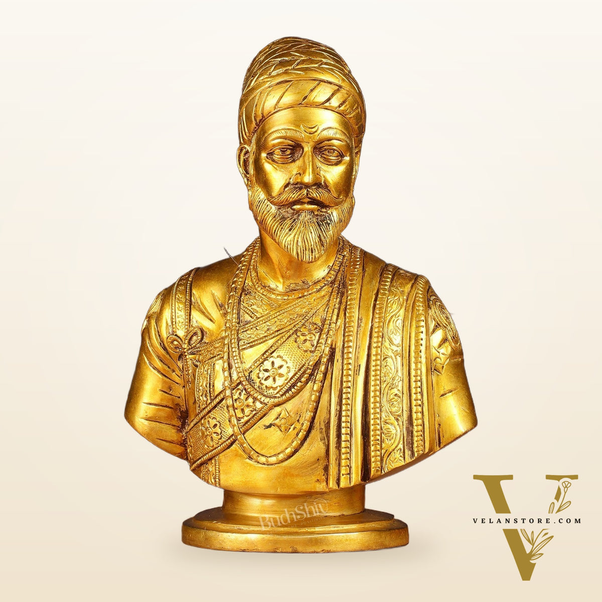 Brass Chatrapati Shivaji Maharaj Bust 8"