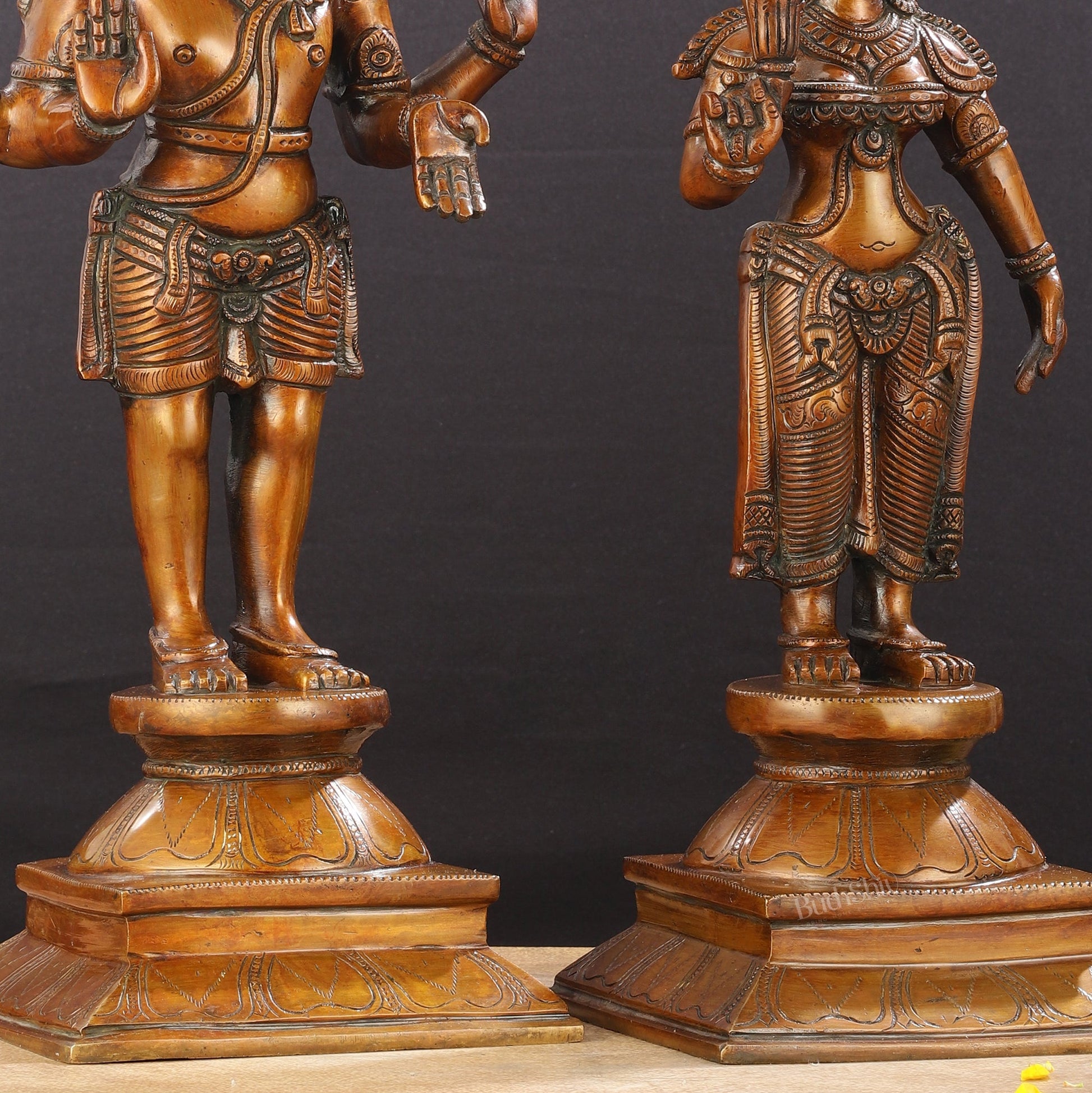 Brass Chola style Lord Shiva and Parvati Idol | 18" Height