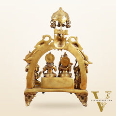 Brass Complete Ram Darbar Statue (Ramapatabhishekam) 16 Inch