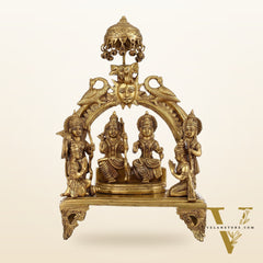 Brass Complete Ram Darbar Statue (Ramapatabhishekam) 16 Inch