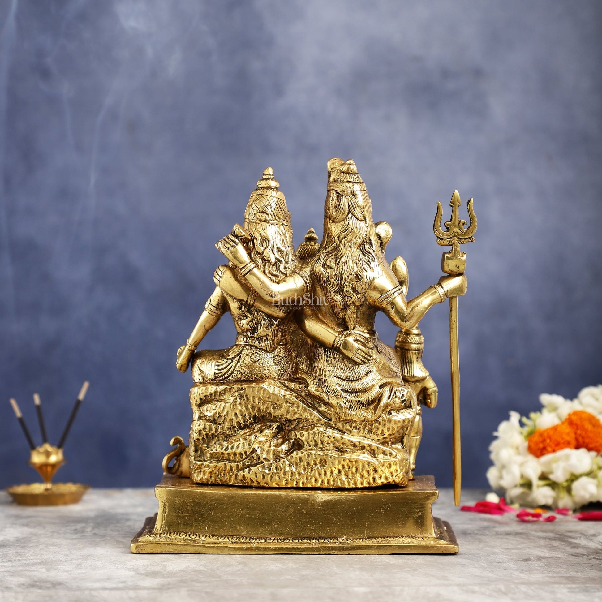 Brass Complete Shiv Parivar Idol - 10 Inch