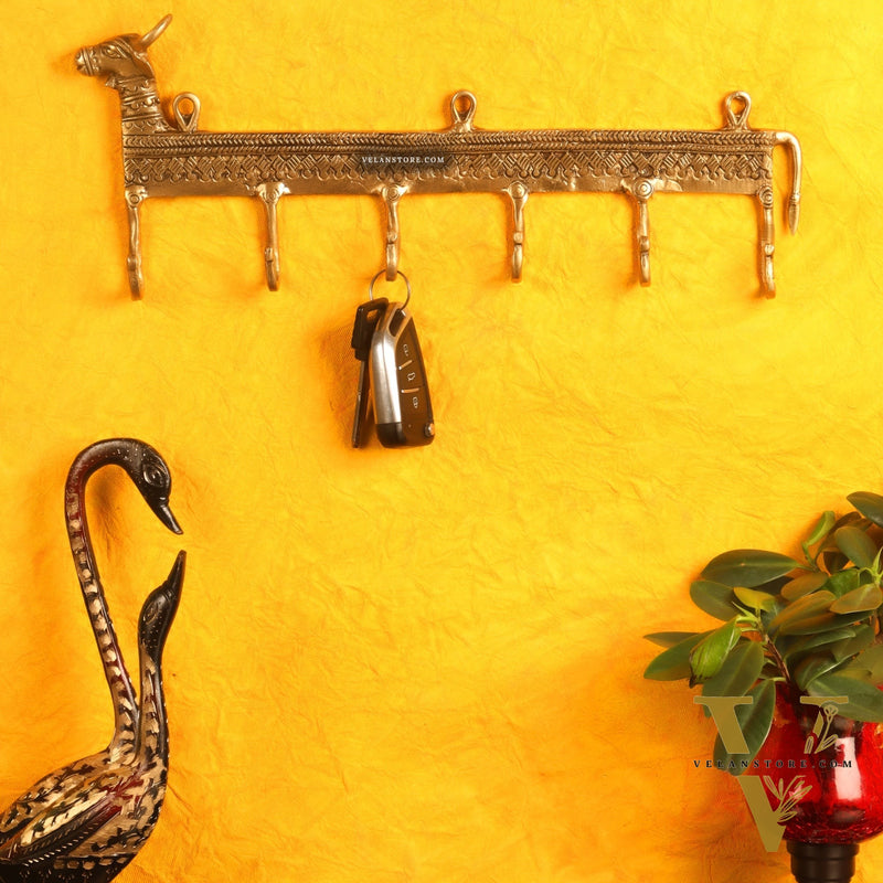 Brass Cow Dokra Key hanger