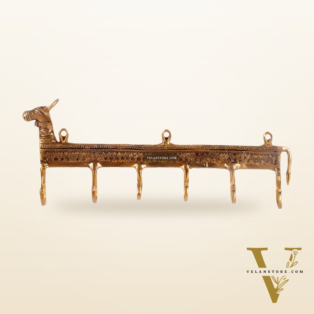 Brass Cow Dokra Key hanger