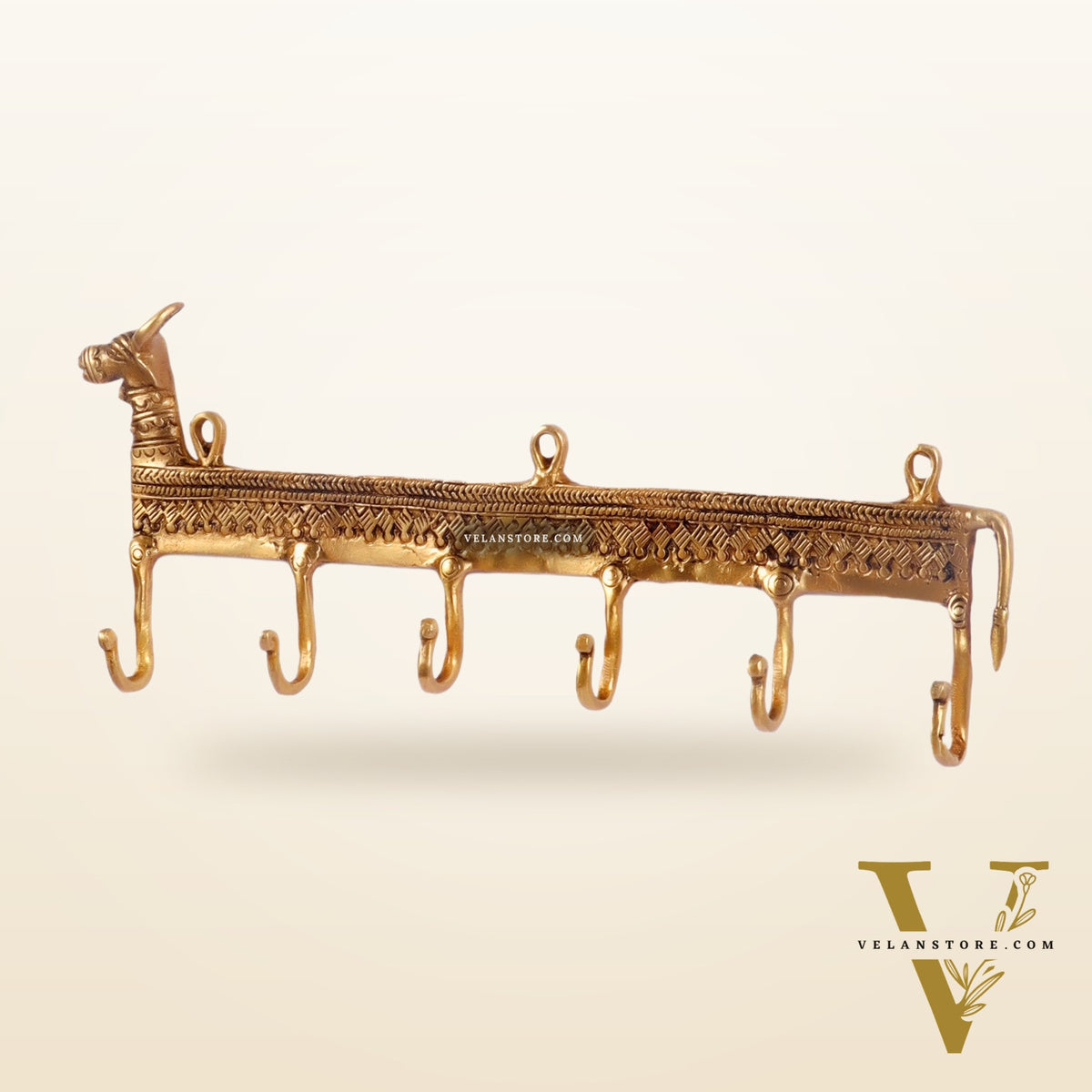 Brass Cow Dokra Key hanger