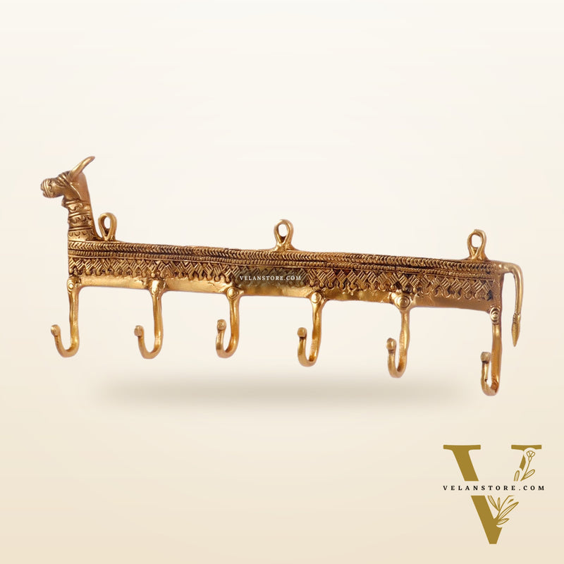 Brass Cow Dokra Key hanger