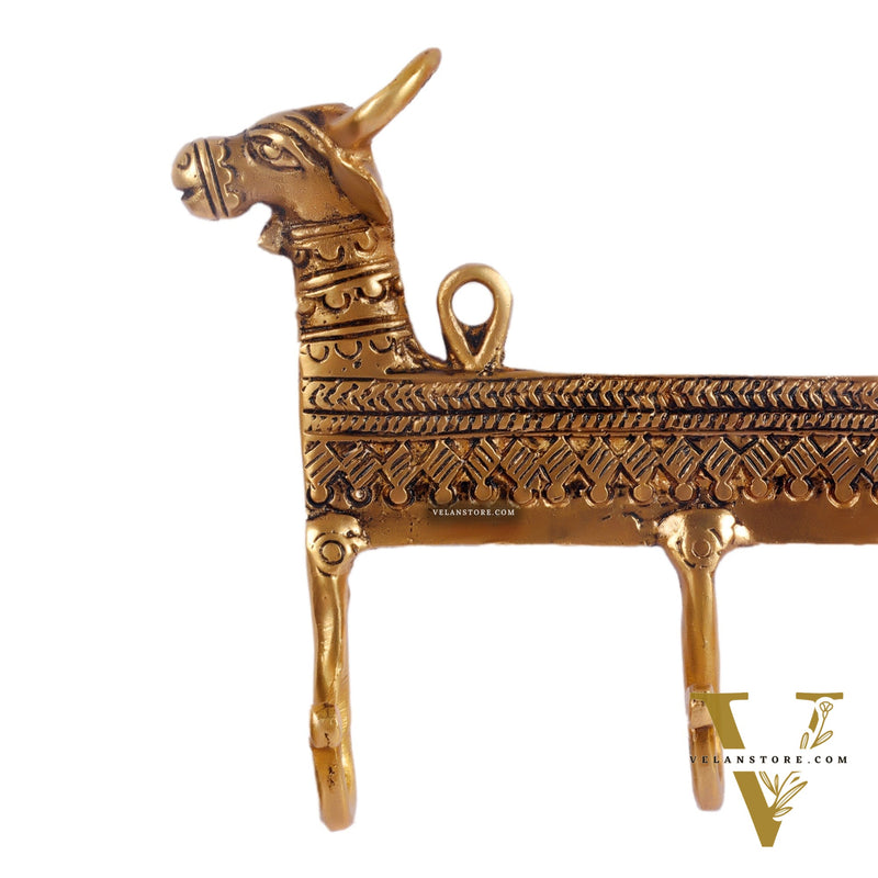 Brass Cow Dokra Key hanger
