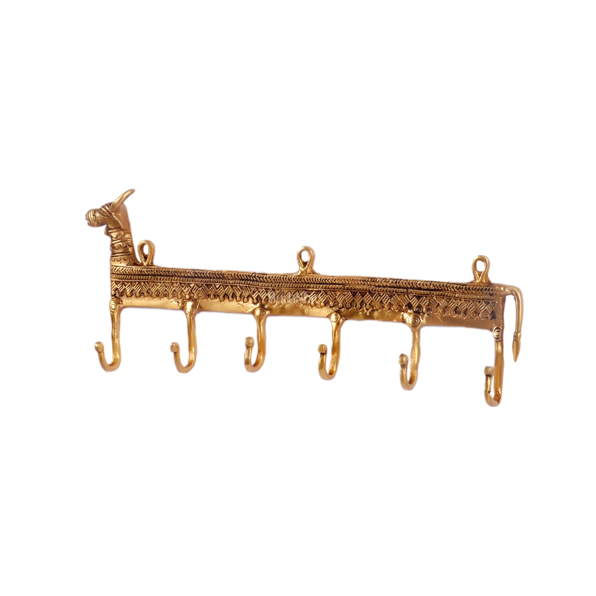 Brass Cow Dokra Key hanger