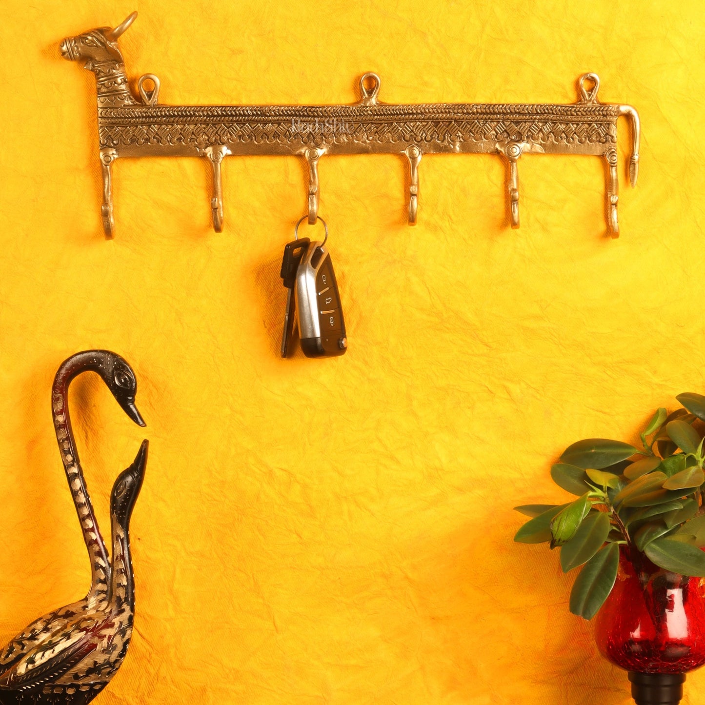 Brass Cow Dokra Key hanger