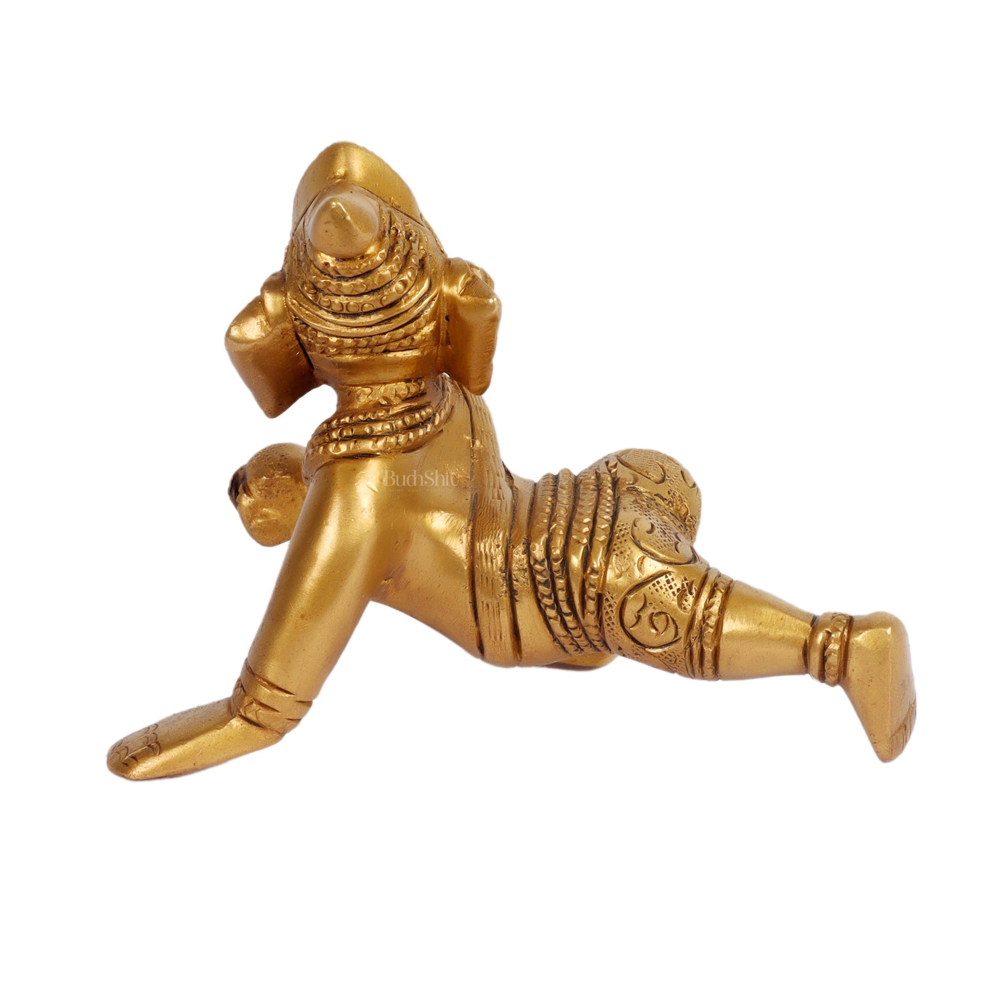Brass Crawling Baby Ganesha Idol