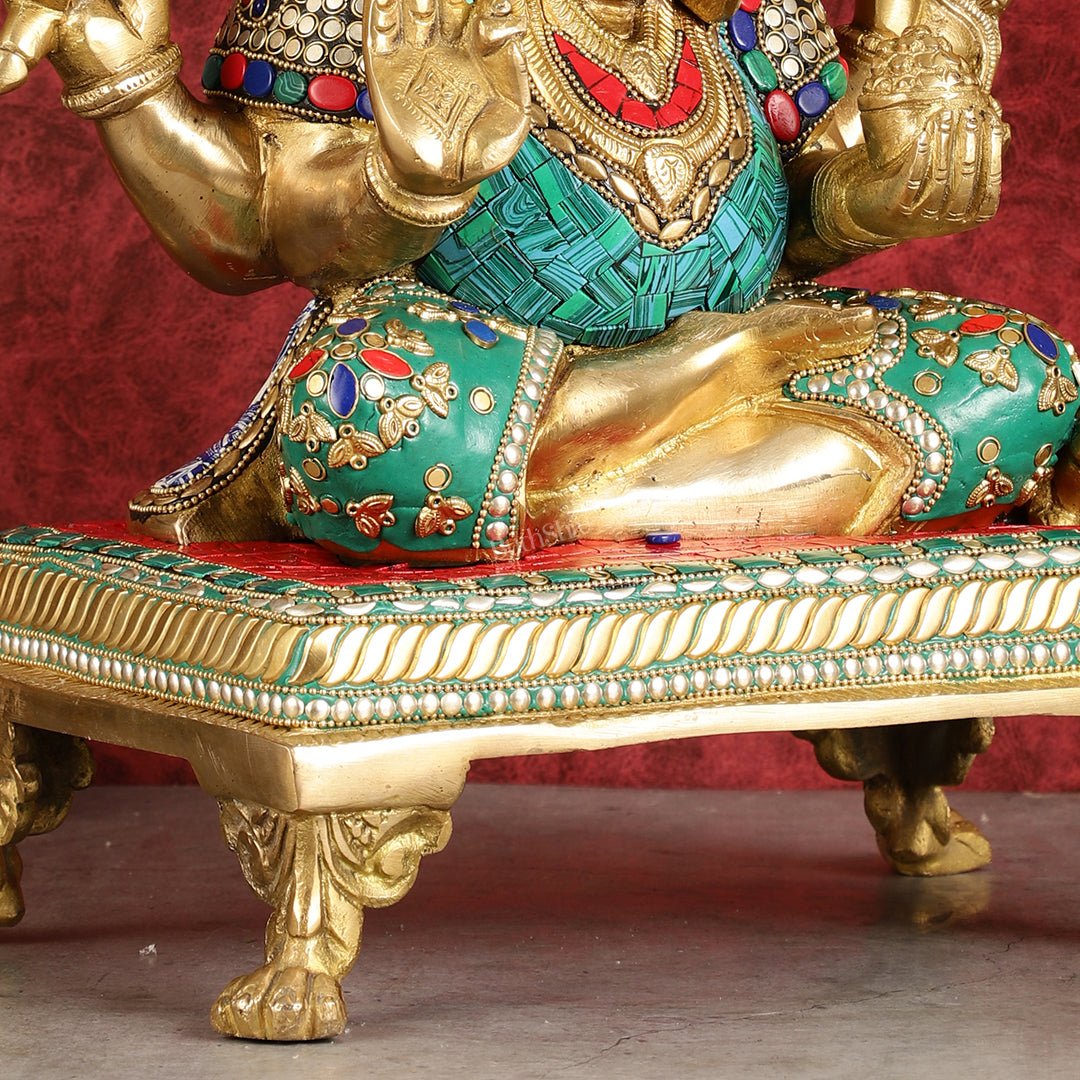 Brass Dagduseth Ganapati Statue 14"