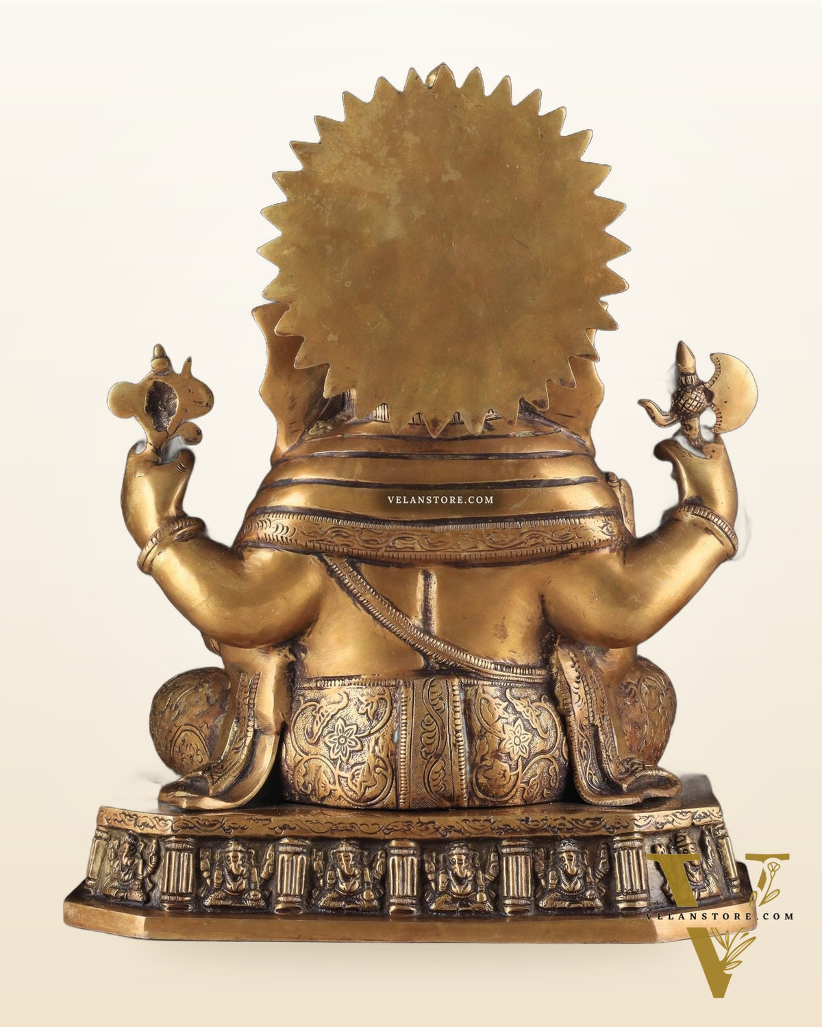 Brass Dagduseth Ganapati Statue – Divine Ganesh Idol (13.5 Inches)