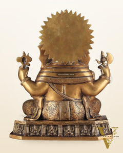 Brass Dagduseth Ganapati Statue – Divine Ganesh Idol (13.5 Inches)