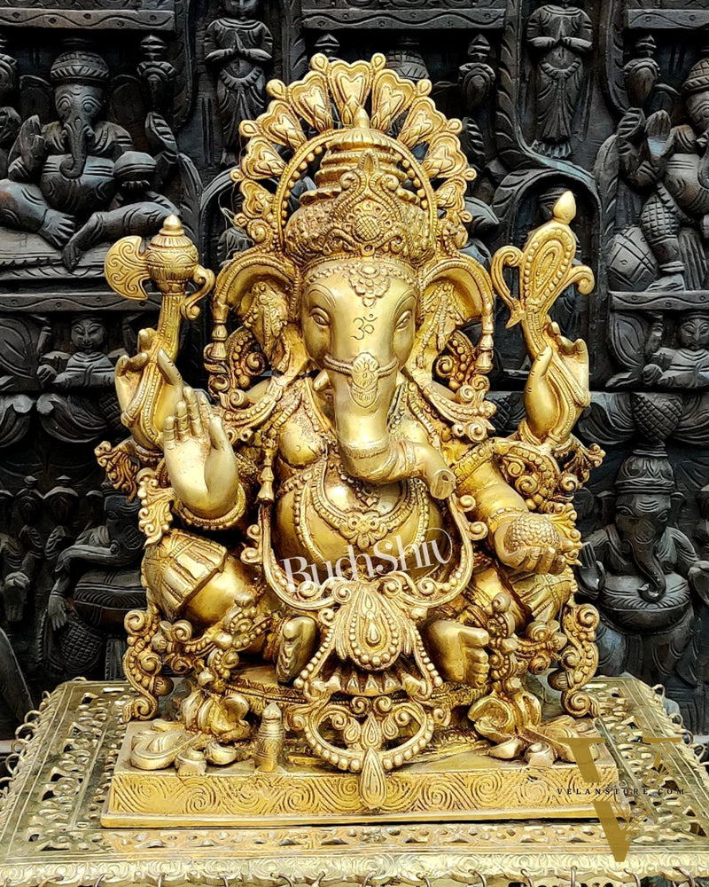 Brass Dagduseth Lord Ganesha statue 21 inch