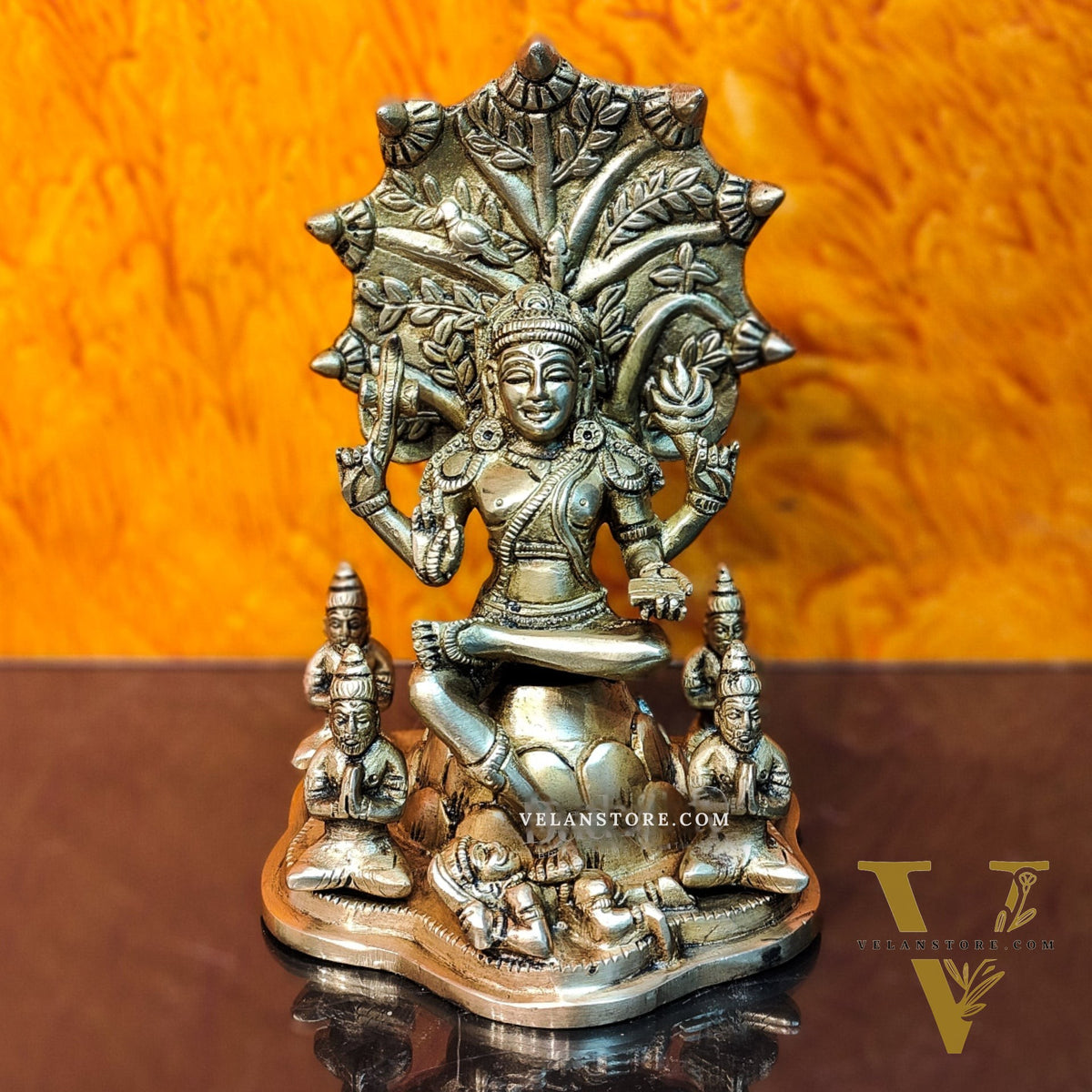 Brass Dakshinamurthy Statue 9"
