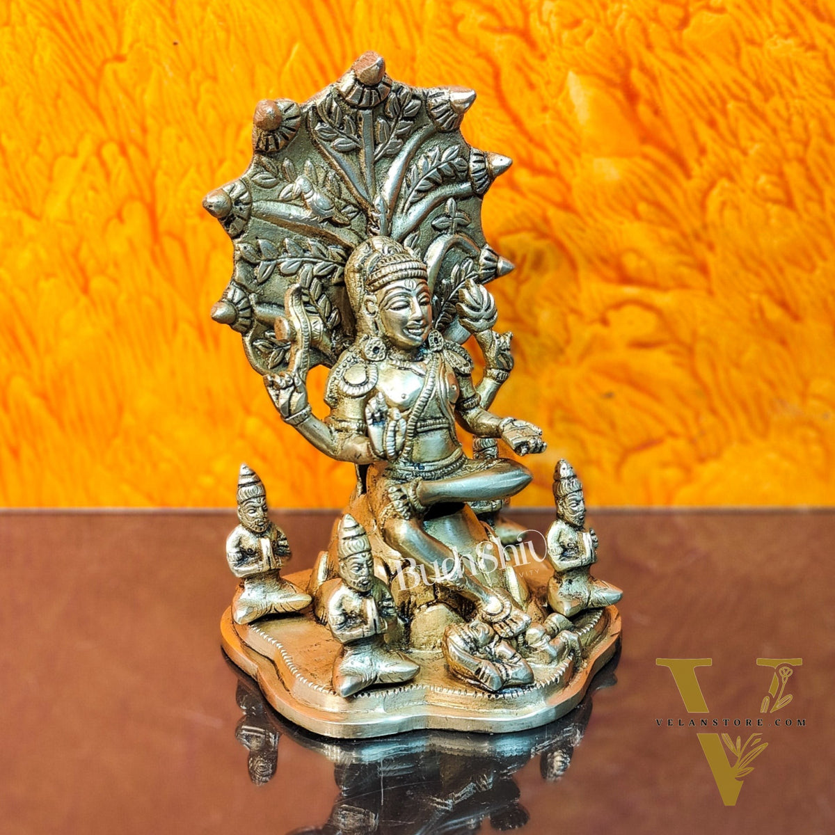 Brass Dakshinamurthy Statue 9"