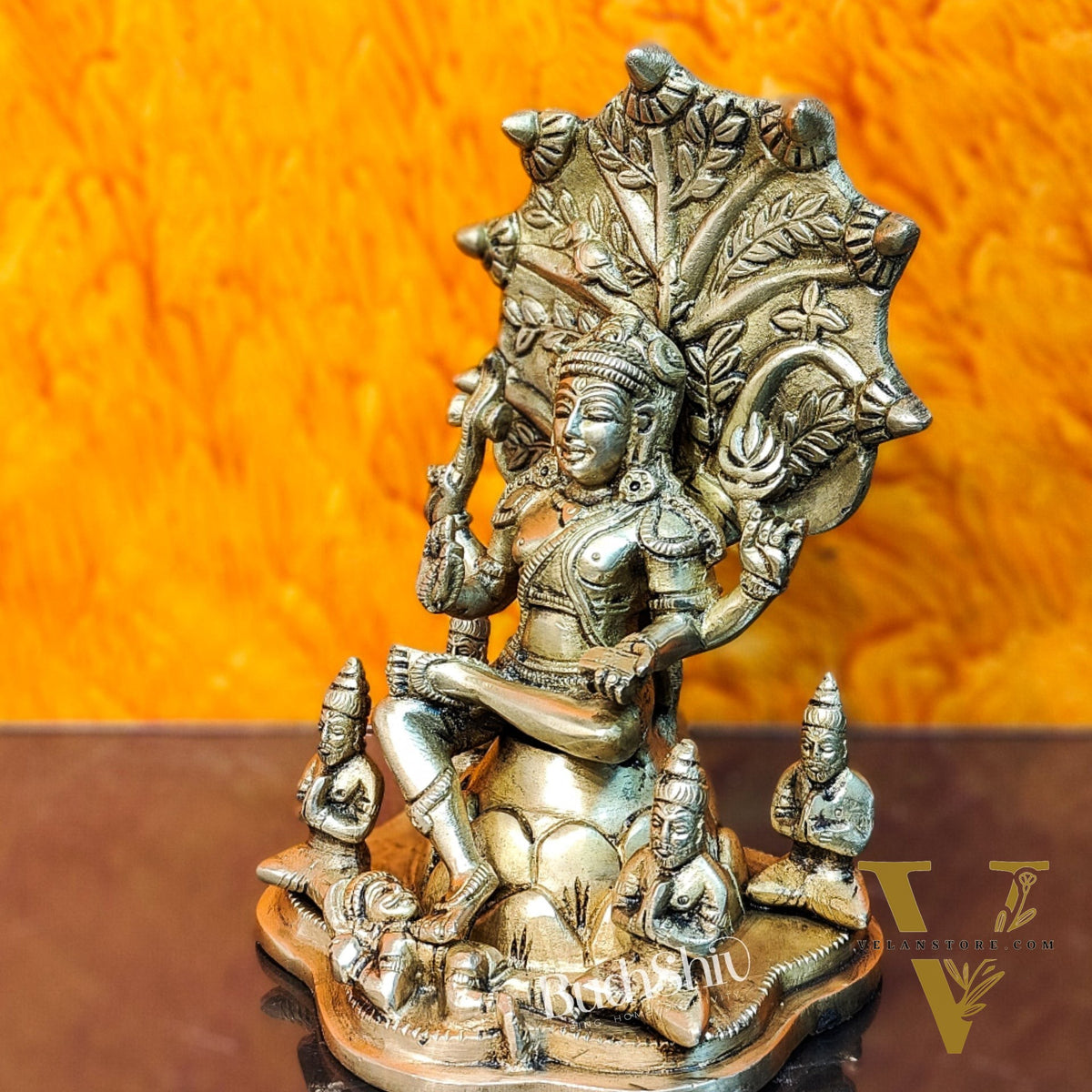 Brass Dakshinamurthy Statue 9"
