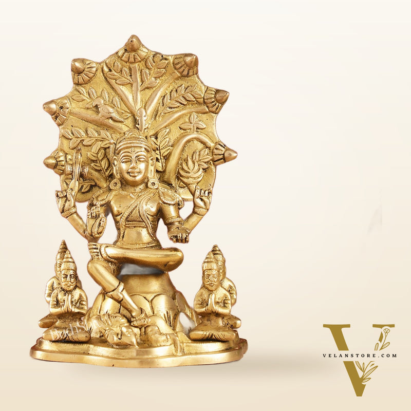 Brass Dakshinamurthy Statue 9"