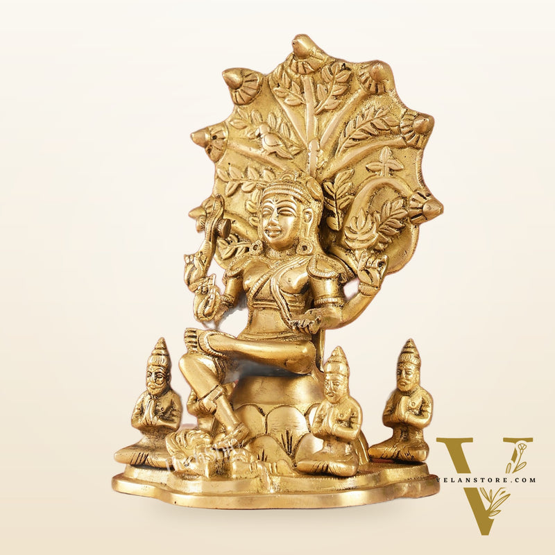 Brass Dakshinamurthy Statue 9"