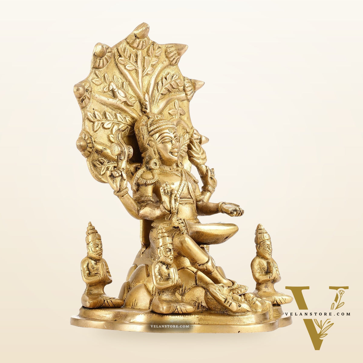 Brass Dakshinamurthy Statue 9"